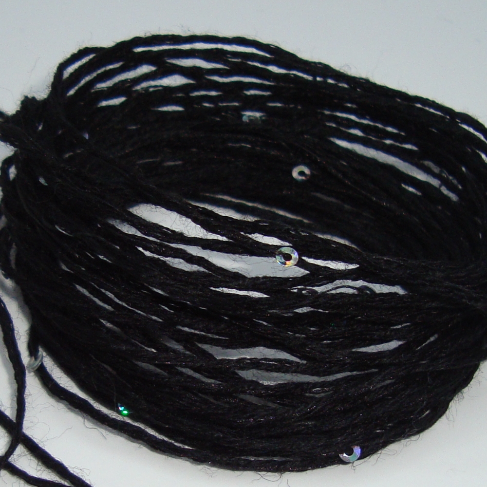 Бобинная пряжа Merino Paillettes (Nero)