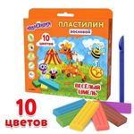 Пластилин восковой 10цв. 150г. "Веселый шмель" со стеком, европодвес (ЮНЛАНДИЯ)