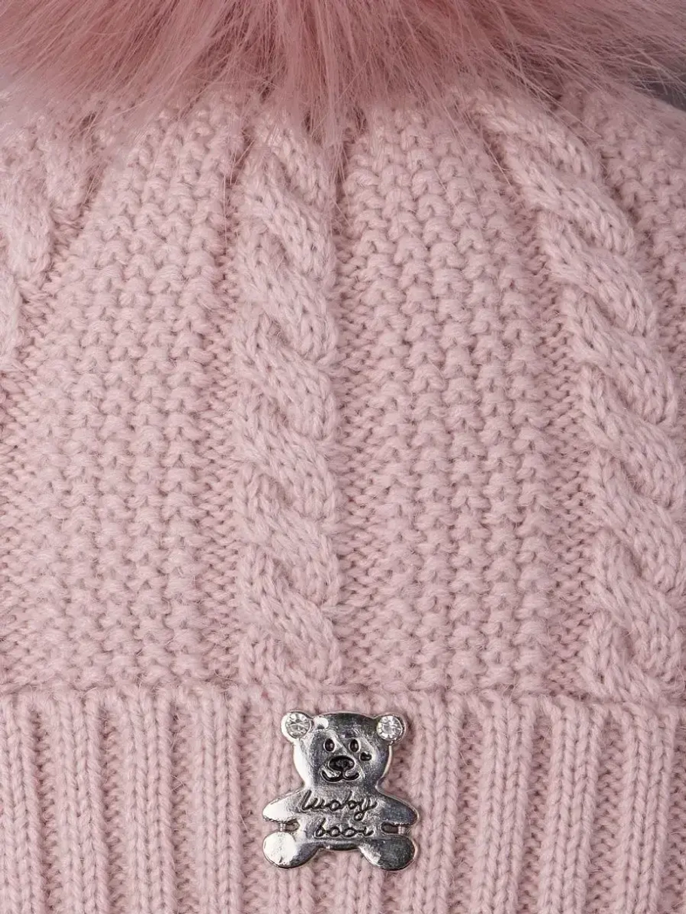 Шапка зимняя вязаная с помпоном для детей