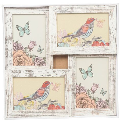 Фоторамка-коллаж на 4 фото, 29.25х29.5 см, сер, Винтаж, Y3-1553