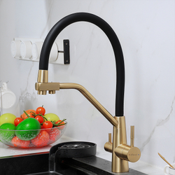 Смеситель для кухни Domaci Ливорно D8647GM золото матовое