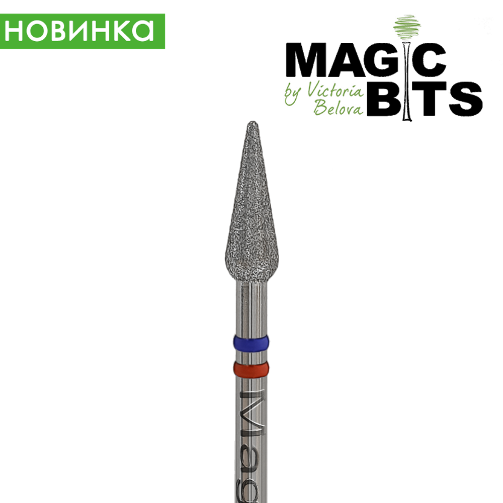 Magic Bits фреза капля педикюрная красно-синяя насечка