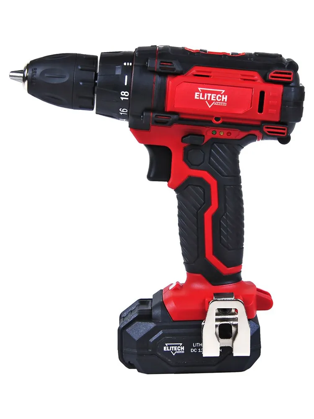 Дрель шуруповерт аккумуляторная ELITECH ДА 12СЛ Промо, 12В, 2Х1,7Ач, кейс.