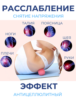 Массажный мяч мфр 7 см для йоги фитнеса пилатеса