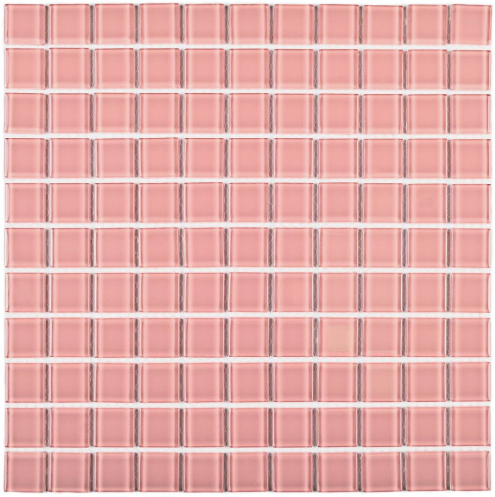 Мозаика стеклянная Pink glass/Розовое стекло (25х25) 300х300х4 мм