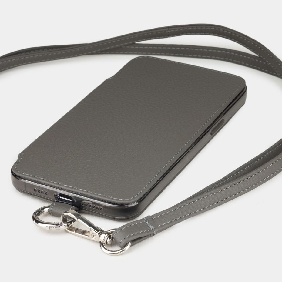 Чехол Marcel для iPhone 12 Pro Max из натуральной кожи теленка, серого цвета