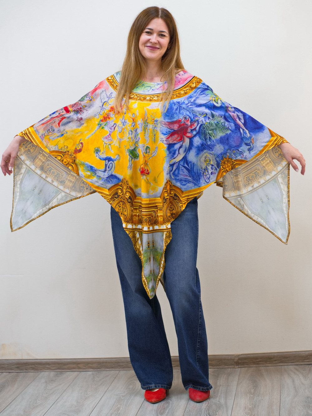 Накидка-пончо "Фантазии Марка Шагала"