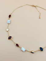 Колье с кристаллами и перламутром