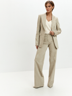 Брюки Боуи из экокожи в оттенке миндаля