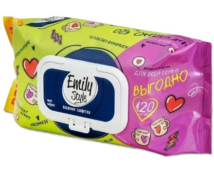 Emily Style Влажные салфетки ВЫГОДНО для всей семьи 120шт
