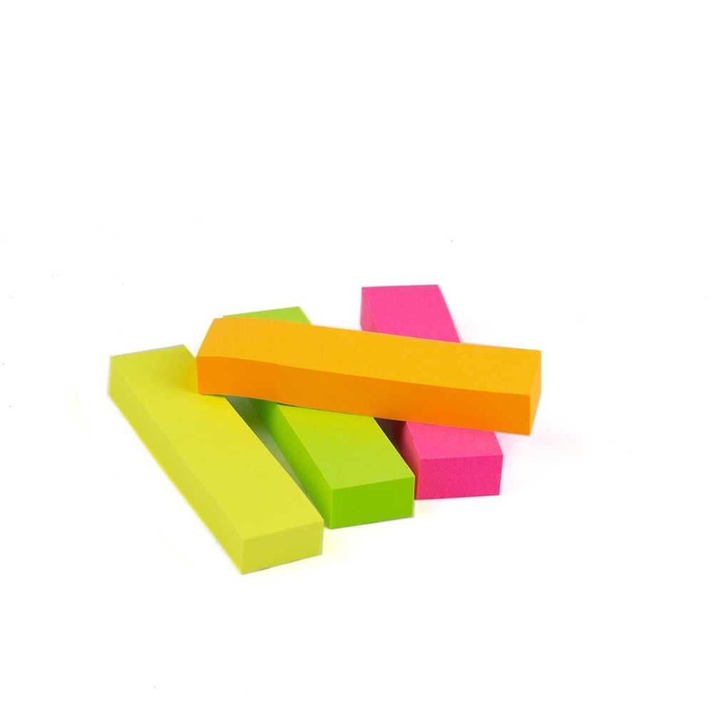 Флажки-закладки с клеевым краем, Alingar, "Прямоугольник", неон, 4 цвета 20*76 мм, 76*76 мм, европодвес