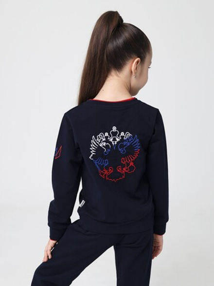 Костюм спортивный Классика без молнии (темно-синий с красным)