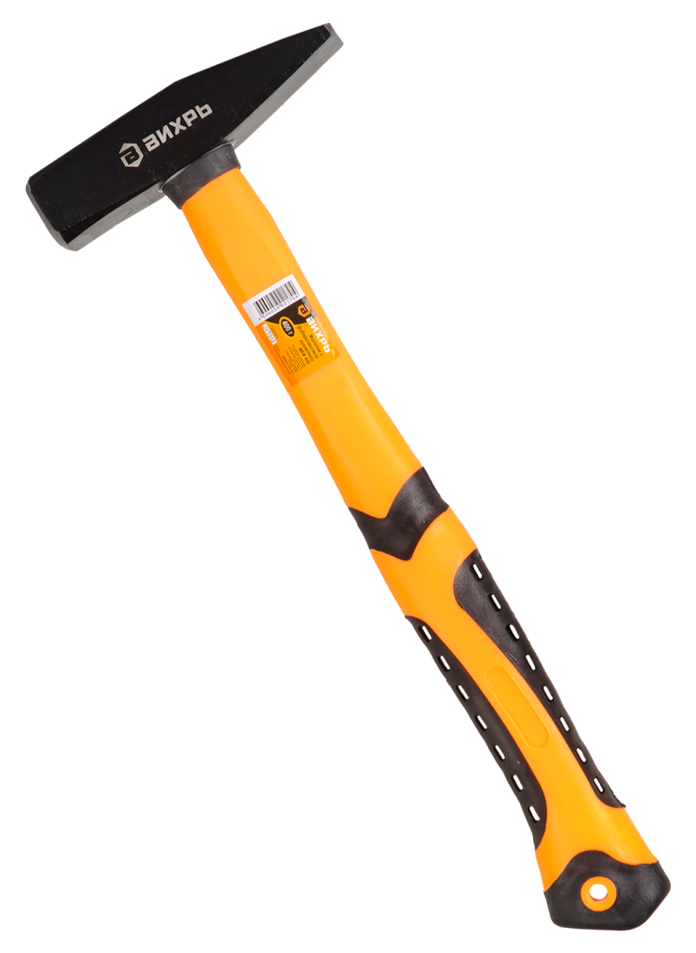 Молоток 400гр. Квадратный боёк, фиберглассовая двухкомпонентная ручка, Вихрь