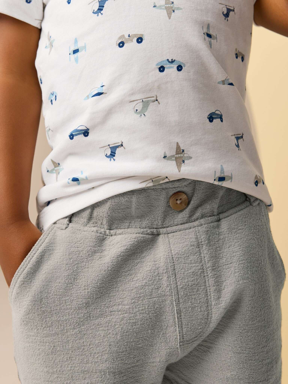 Футболка и шорты в комплекте для мальчика Next E63-605, Белый, Серый