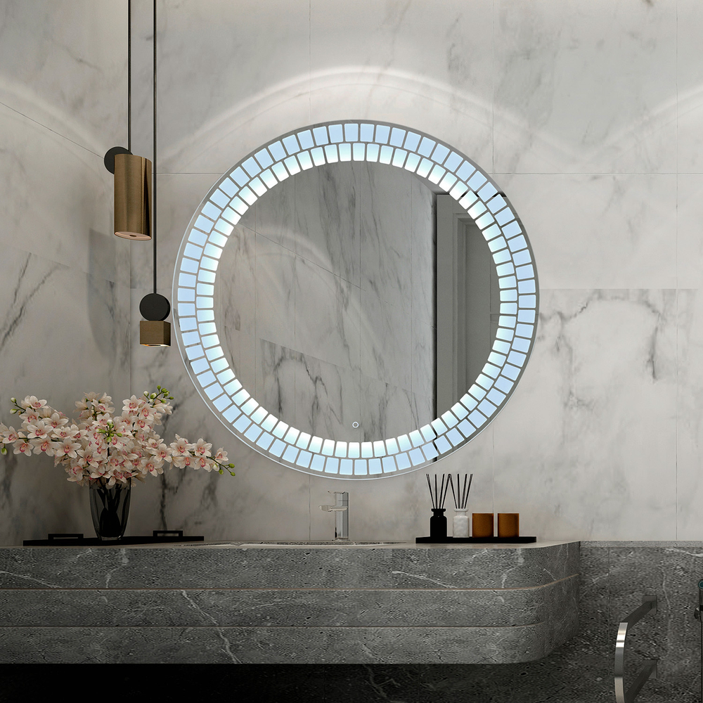 Зеркало с подсветкой Армада, 100 см (сенсорный выключатель, регулировка яркости, холодная подсветка 6000К)