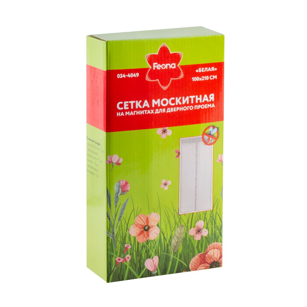 Москитная сетка Feona на магнитах, 1 x 2,1 м, белая, 224823