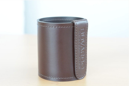 Кожаный стакан для ручек и др.канцелярии "Цилиндр" Н10-K (для бюваров "EXTRA" и "LUX")