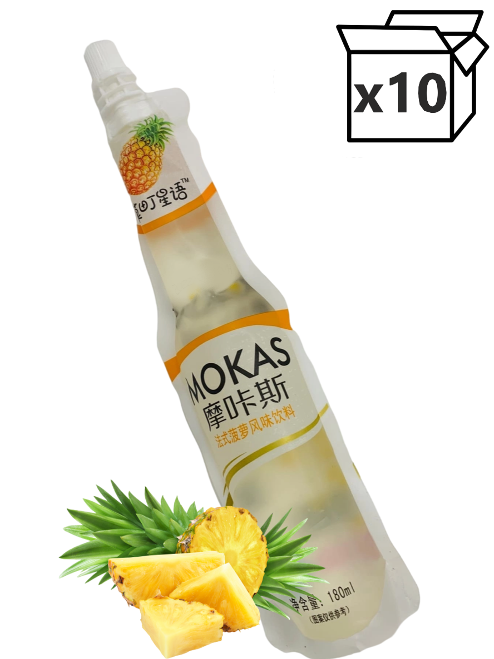 Напиток Mokas со вкусом Ананаса с кусочками желе 180 мл * 10 шт