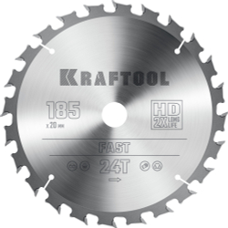 KRAFTOOL Fast, 185 х 20 мм, 24Т, пильный диск по дереву (36950-185-20)
