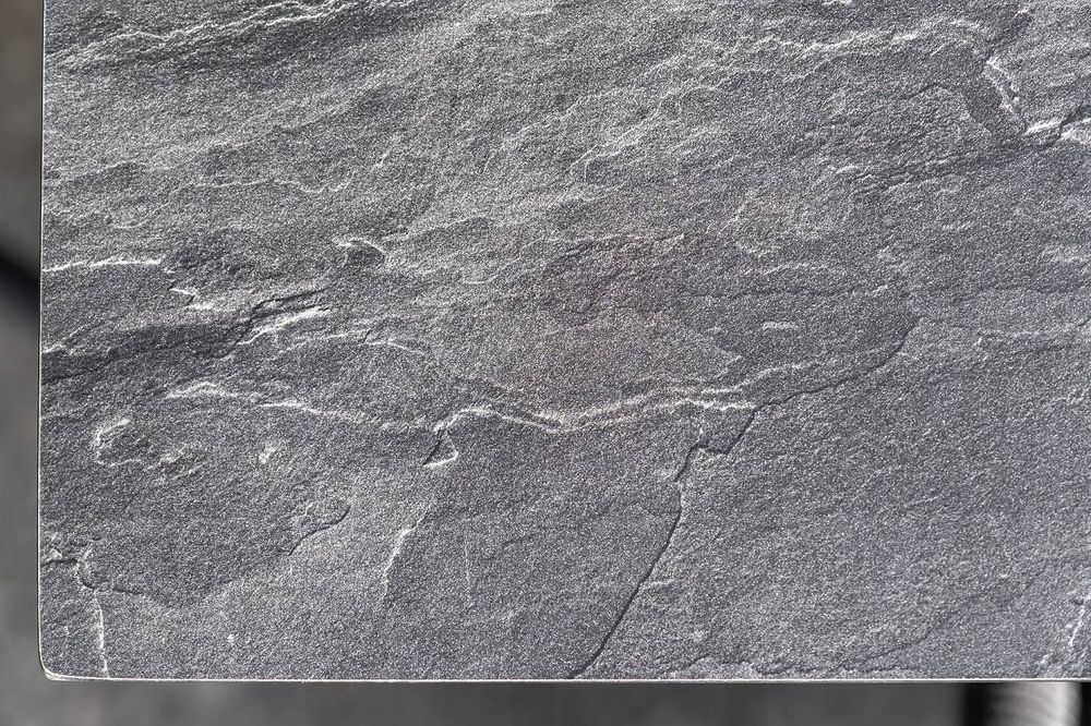 "Венето" обеденная группа на 6 персон со стульями "Милан", каркас темно-серый, роуп темно-серый