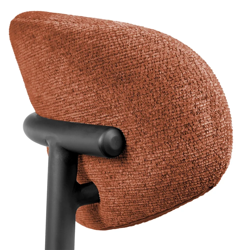 Стул полубарный Lucas 2 терракотовый шенилл с чёрными ножками