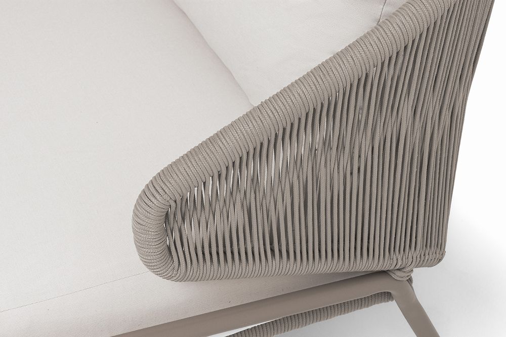 "Альмерия" диван 3-местный плетеный из роупа, цвет бежевый