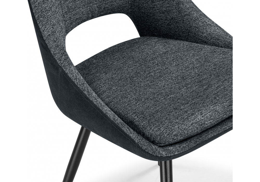 Стул на металлокаркасе Woodville Avianus вращающийся темно-серый, черный, ножки черные