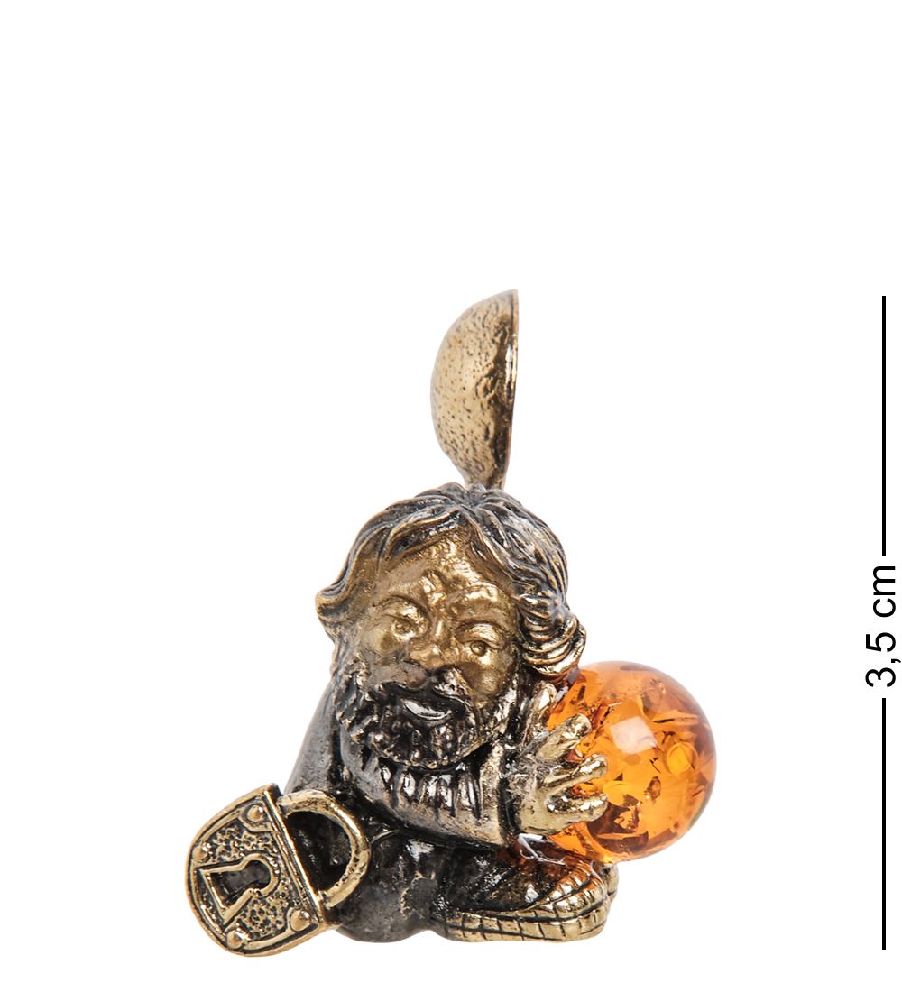 Народные промыслы AM- 270 Фигурка «Домовой» (латунь, янтарь)