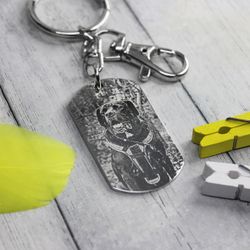 Брелок с гравировкой фото собаки на заказ