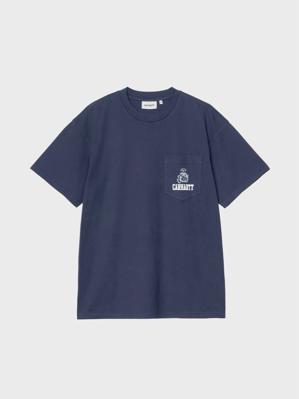 Футболка Carhartt WIP Pond Corps Pocket Blue Heavy stone wash