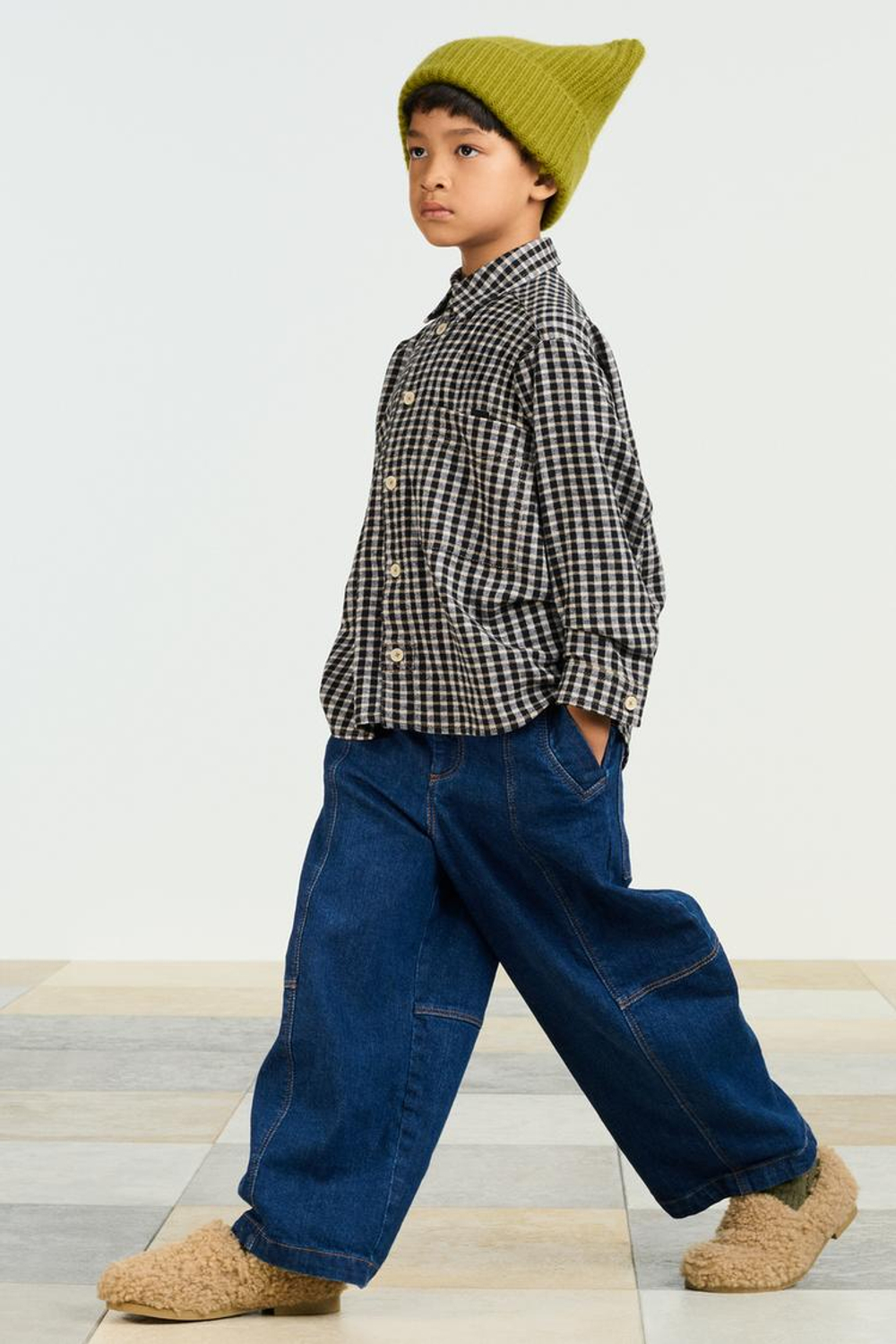 ZARA ВЯЗАНАЯ ШАПКА, ОЛИВКОВО-ЗЕЛЕНЫЙ