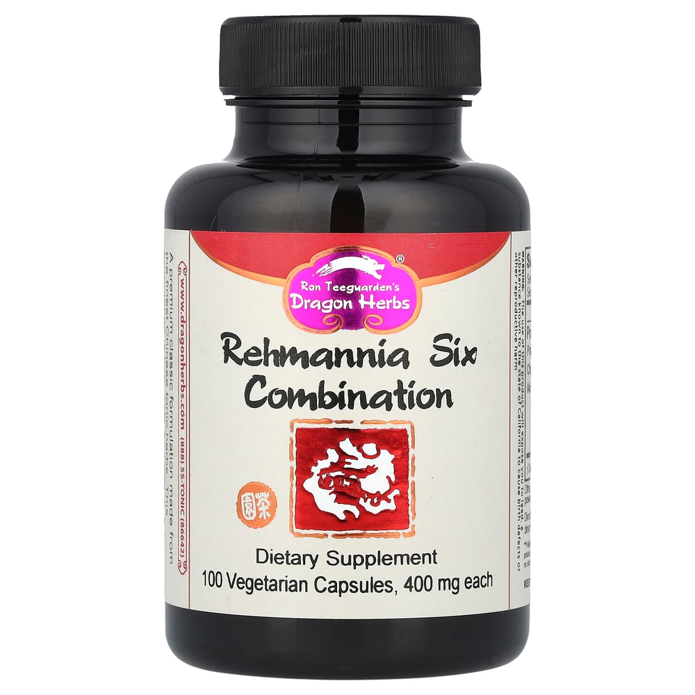 Dragon Herbs, ремания Six Combination, 100 вегетарианских капсул