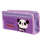 Пенал "Панда" текстиль с карманом 21*9*3,5см, 3 вида микс