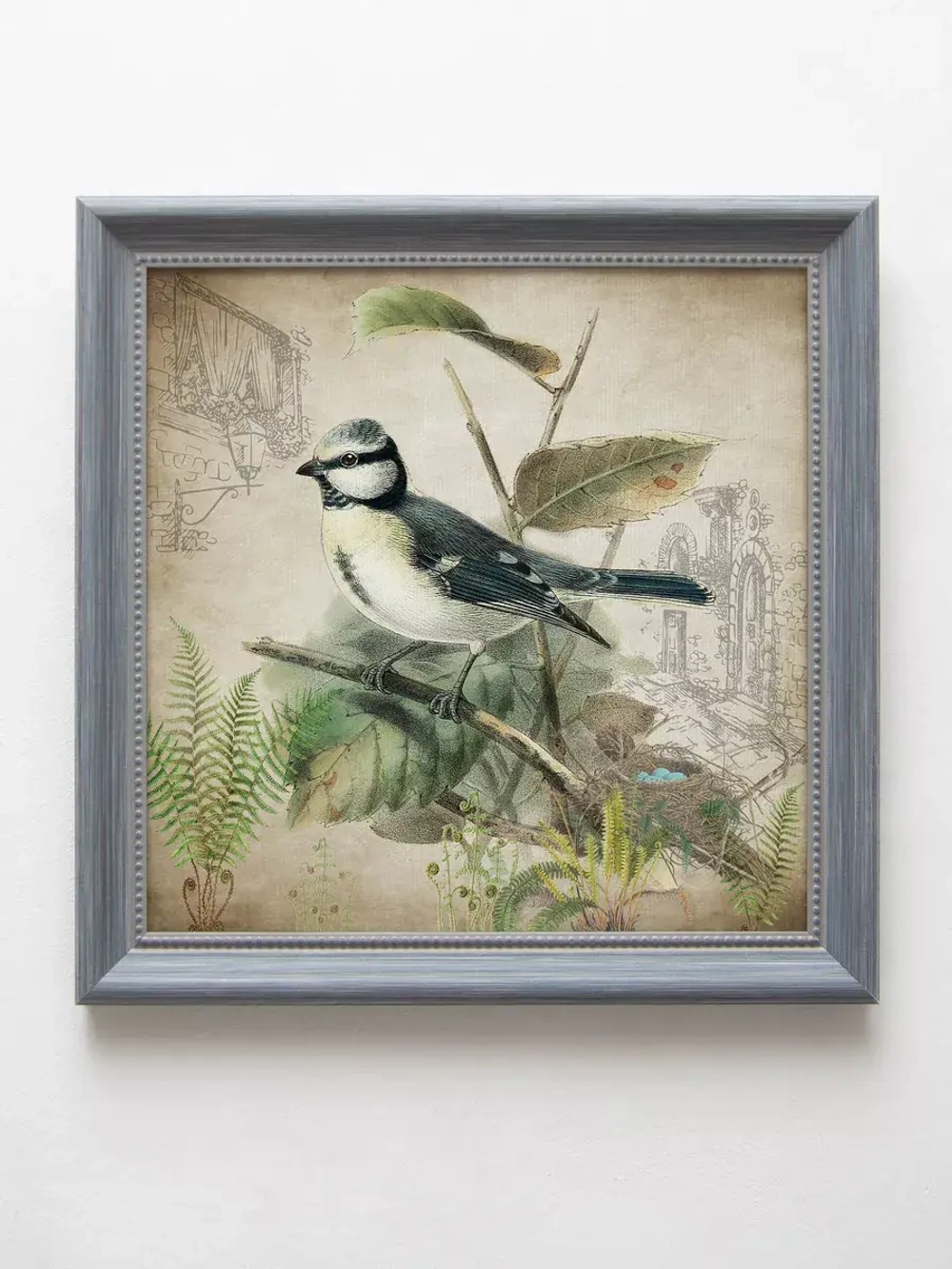 Картины на стену интерьерная на холсте 4 шт, 23*23 см