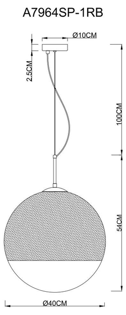 Подвесной светильник Arte Lamp A7964SP-1RB