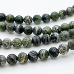 Серпентинит бусины (змеевик), диаметр 6,4-6,6 мм, цена 28-29 (1/2 нити)