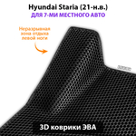 Автомобильные коврики ЭВА для Hyundai Staria (21-н.в.) на 7-ми местное авто