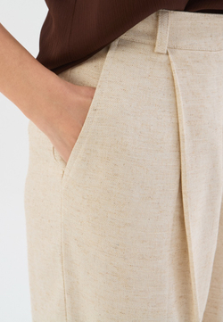 Брюки летние лен-вискоза бежевые