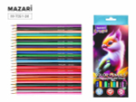 Карандаши 24цв. деревянные "Fantasy" трёхгранный, d грифеля=2,65 мм, коробка с европодв. (Mazari)