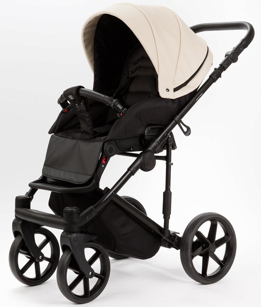 Детская коляска Adamex Locco Light Deluxe 3 в 1 LL-SA08 (КРЕМОВАЯ КОЖА)