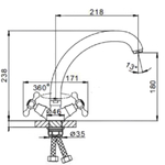 Смеситель для кухни, Frap, с кран-буксой, хром, F4219-2