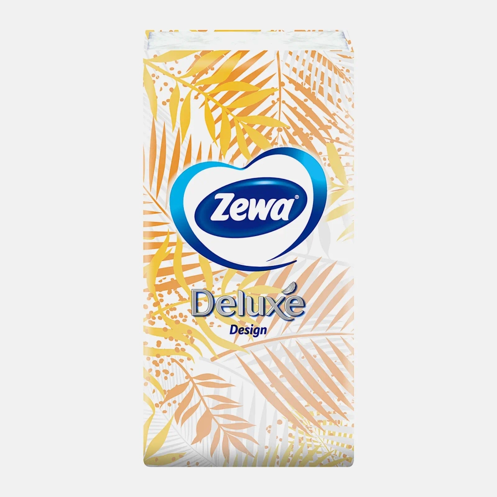 Платочки бумажные носовые Zewa Deluxe Design 3 слоя 10шт в ассортименте