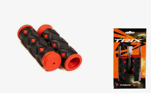 Грипсы TRIX,  для детских велосипедов, резиновые, 95мм, черно-красные (100)