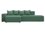 Диван угловой Лига-079 угол левый РОГОЖКА Амур 11 зеленый