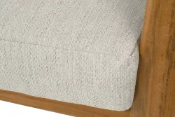 "Сидней" диван 3-местный плетеный из роупа, основание тик, каркас алюминий бежевый, роуп бежевый, ткань бежевая