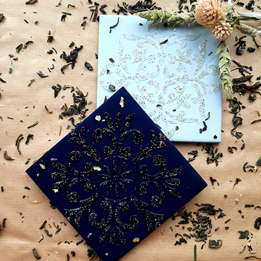 Текстурная паста акриловая моделирующая «Прозрачный с золотым глиттером»