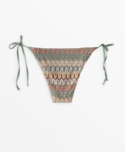 OYSHO Трусы-бикини средней посадки, связанные крючком, аквамариновый