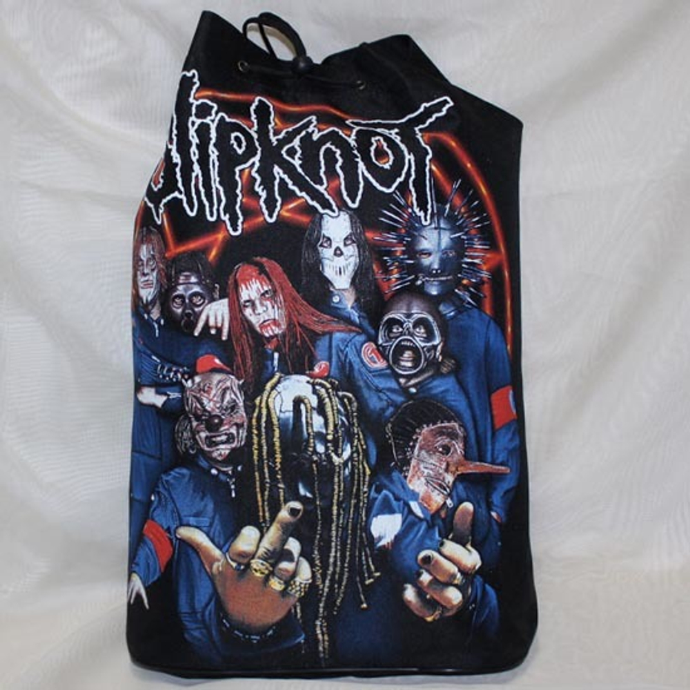 Торба Slipknot фото группы в синих комбинезонах