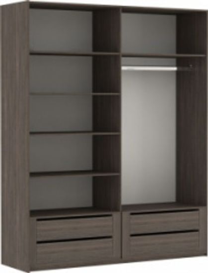 Шкаф-купе ЭСТА  Дуо ДЗ бетон , диамант серый, крафт табачный