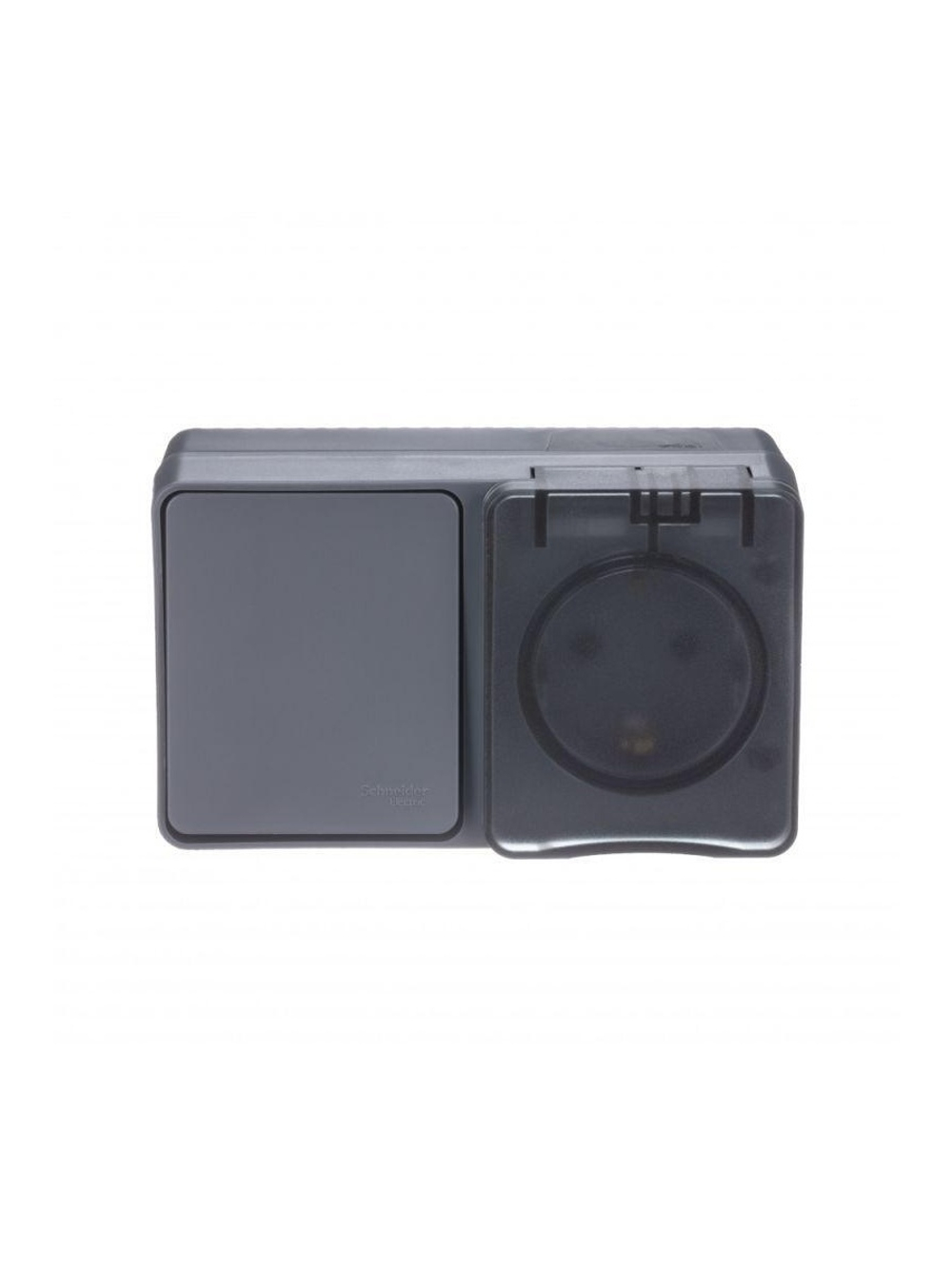 Блок ОП AtlasDesign PROFI IP54 (розетка 1-м 16А заземл. защ. шторки + 1-кл. выключатель 10А) антрацит SE ATN544070